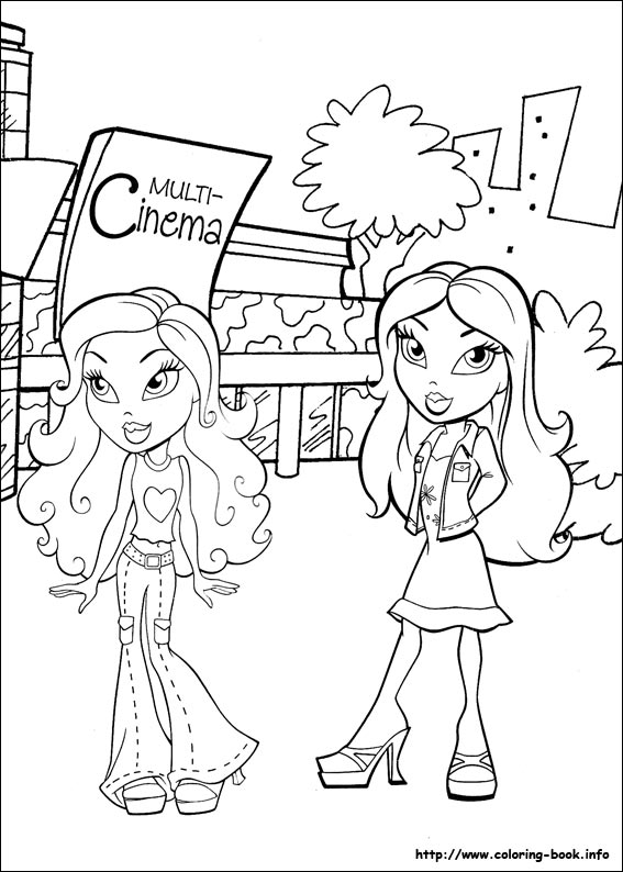 Bratz color page - Coloring pages for kids - Cartoon characters