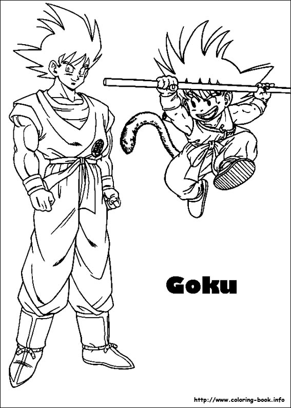 Dragon Ball Z desenhos para imprimir colorir e pintar do Goku