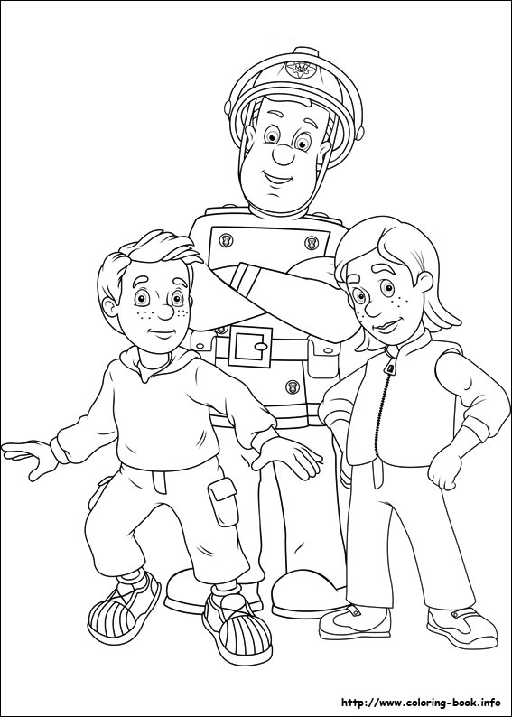 Fireman Sam coloring picture