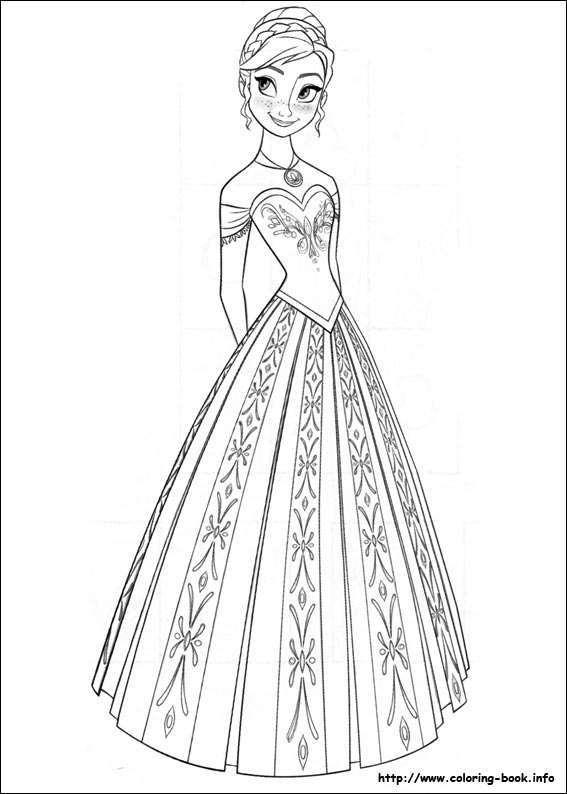 Download Frozen Anna Coloring Page PNG
