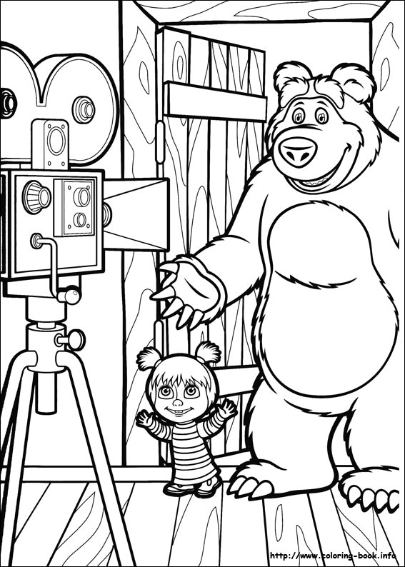 Masha and the Bear coloring picture