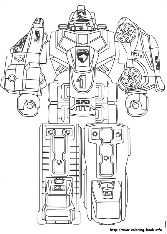 Mewarnai Robot Power Ranger Gambar Mewarnai Hd