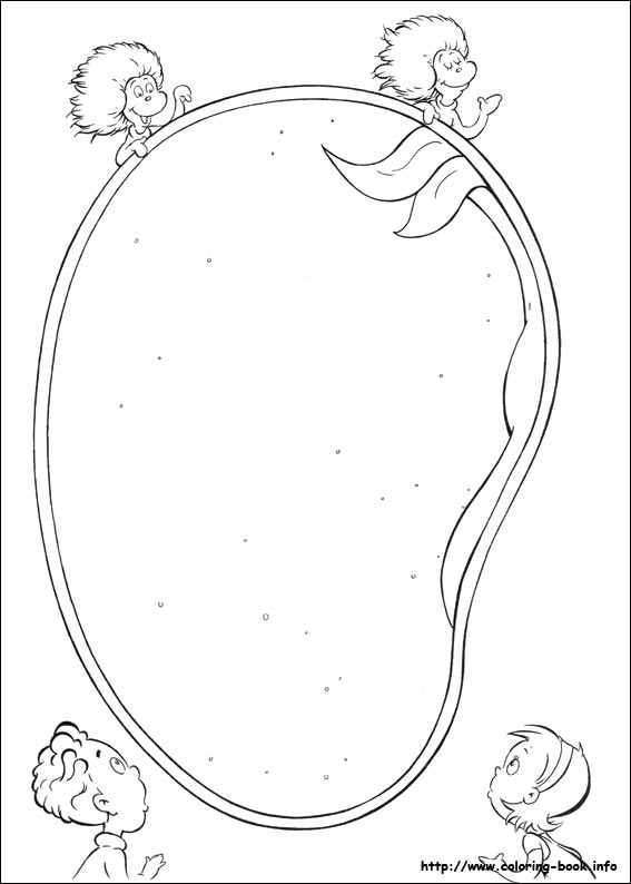 The cat in the hat coloring picture