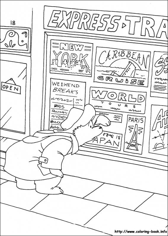 Paddington Bear coloring picture