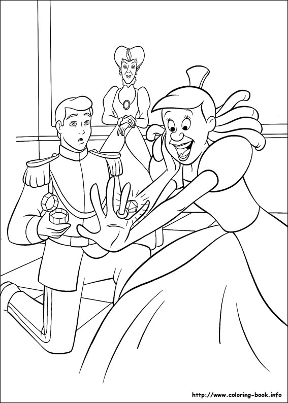 Cinderella coloring picture